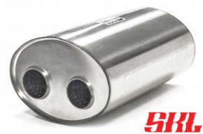 U23U46052 глушитель овальный 210х145 мм, длина 46 мм, 1 вх.-1 вых. 52 мм, прямоточный, строение U